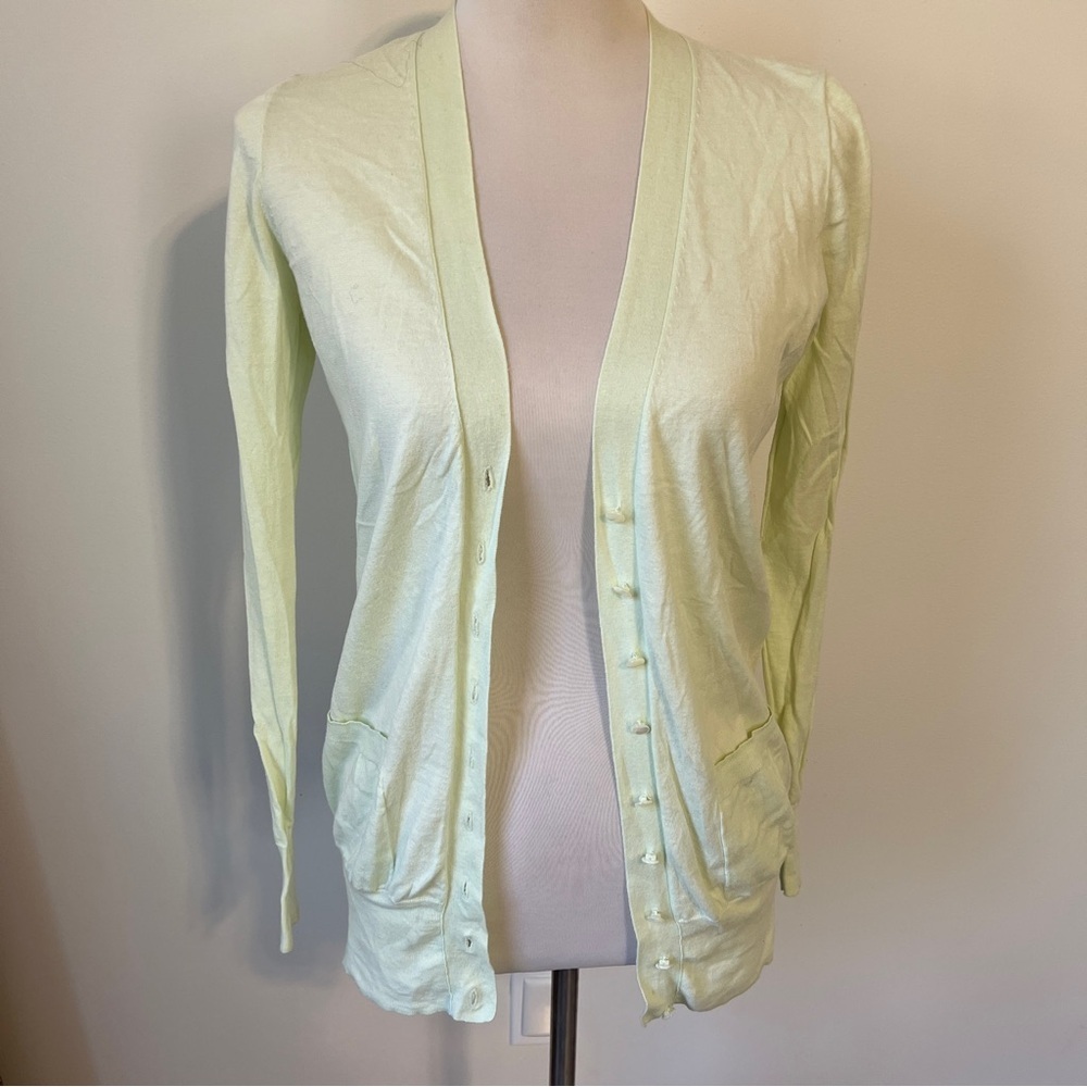 J. Crew Soft Mint green cotton Cardigan Sweater small